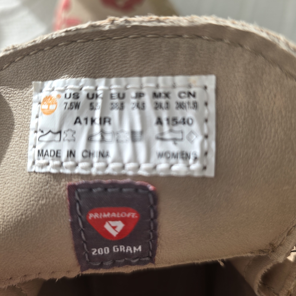 Timberland Floral Embroidered Combat Boots - Tan, Red, Brown, Cream - Picture 9 of 10